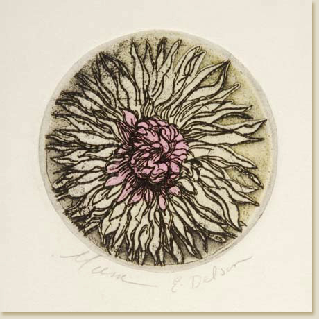 Floral Roundel Series: Mum by Elizabeth Delson