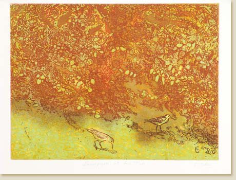 Sandpipers at Low Tide by Elizabeth Delson