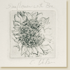 Miniatures 03: Sunflower with Bee by Elizabeth Delson